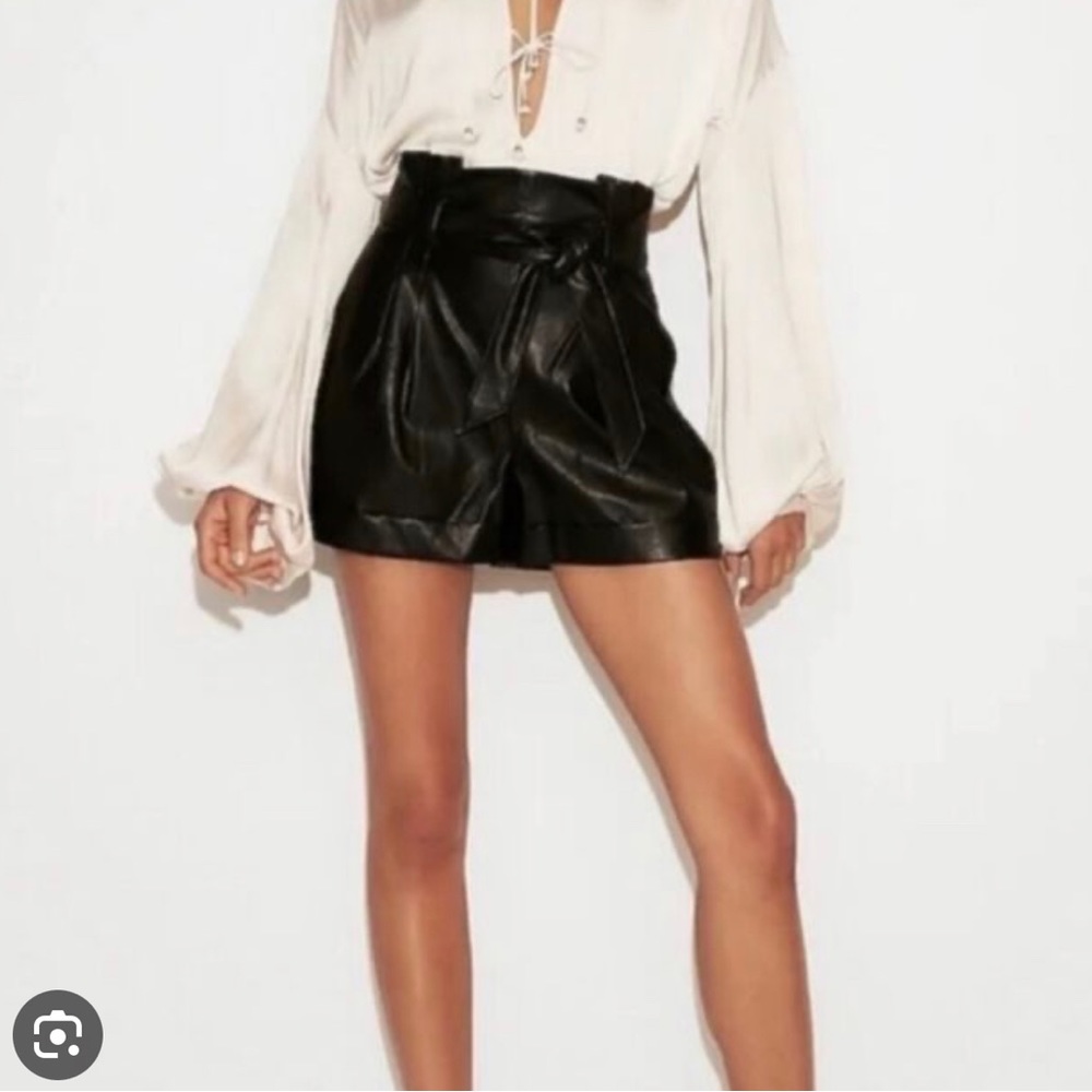 Express Faux Leather Extreme Shortie Shorts